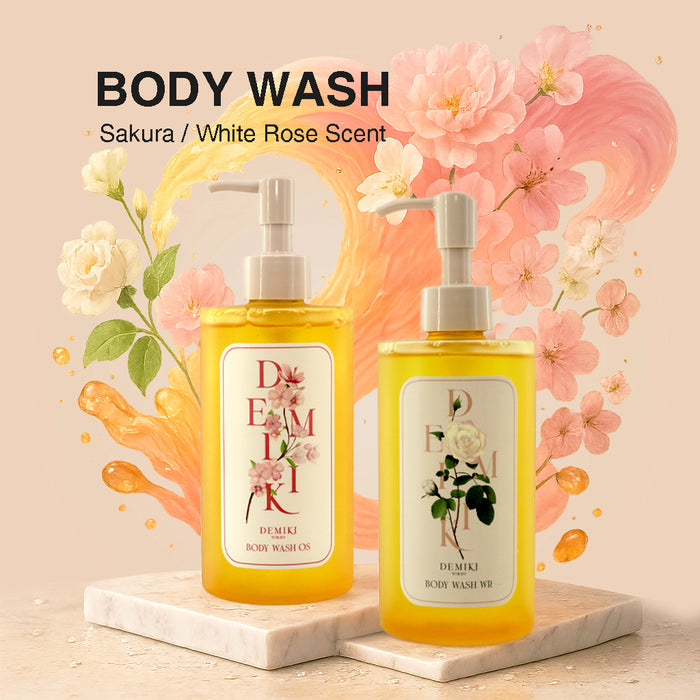 DEMIKI Body Wash (White Rose & Sakura Scent) 10.15 fl oz