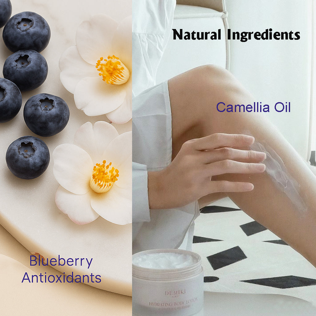 DEMIKI Essential Hydrating Body Lotion with Camellia & Blueberry Scent 200g/7.05oz