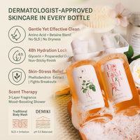 DEMIKI Body Wash (White Rose & Sakura Scent) 10.15 fl oz