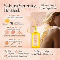 DEMIKI Body Shower Oil (Sakura & White Rose Scent) 10.15 fl oz